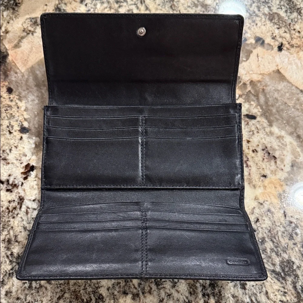 COACH Midnight Black Leather Clutch - Picture 3 of 5